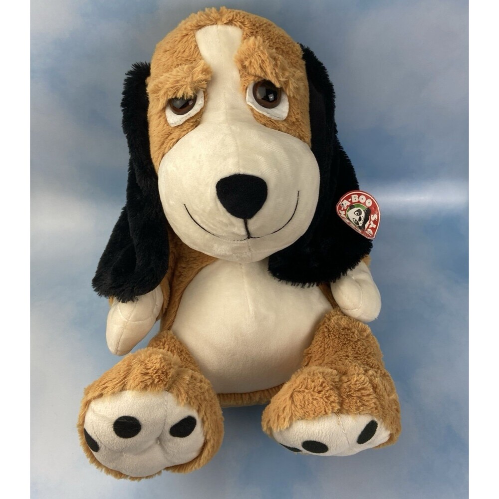 Vintage Peek A Boo Basset Hound Puppy Dog 16" Rare Plush